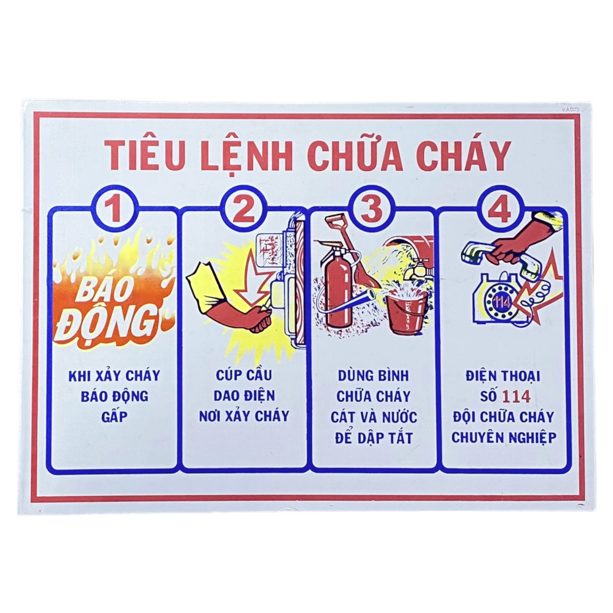 Đặt bảng hướng dẫn phòng cháy chữa cháy ở đâu