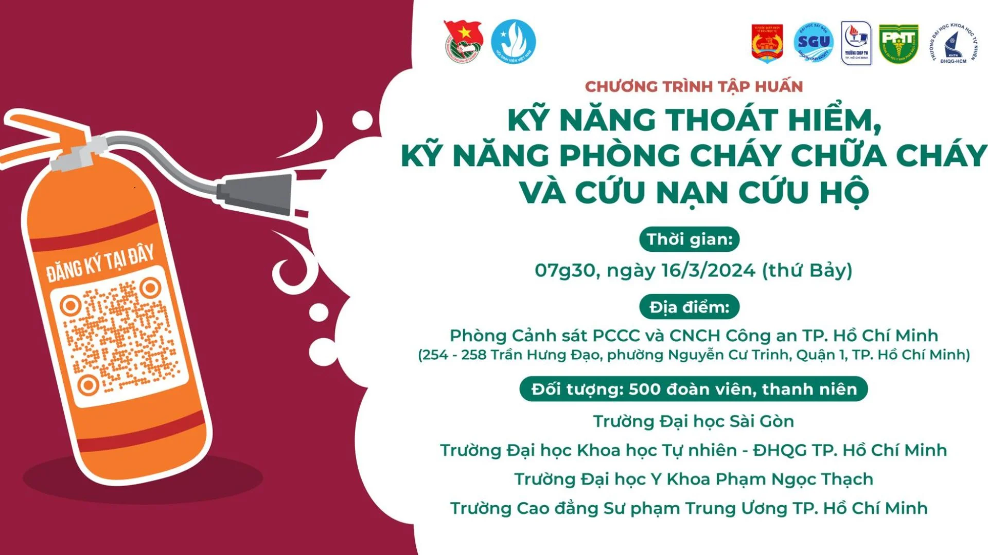 Các chương trình huấn luyện và đào tạo pccc cho sinh viên