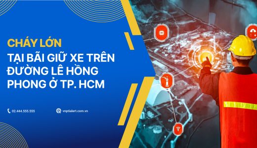 cháy lớn tại bãi giữ xe trên đường Lê Hồng Phong