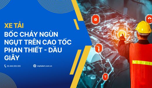 Xe tải bốc cháy ngùn ngụt trên cao tốc Phan Thiết - Dầu Giây